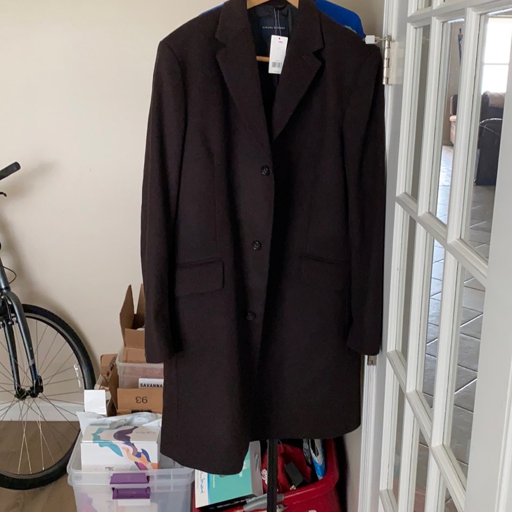 Chocolate brown Mens pea coat